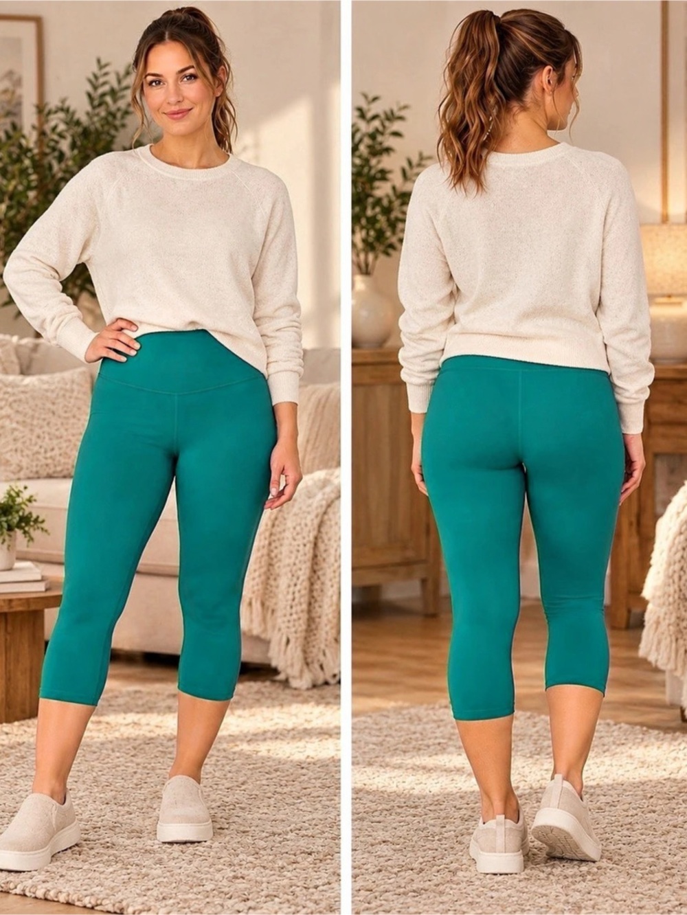 SCULPT Ultra High-Rise Capri Leggings in Green Size Medium NWT
